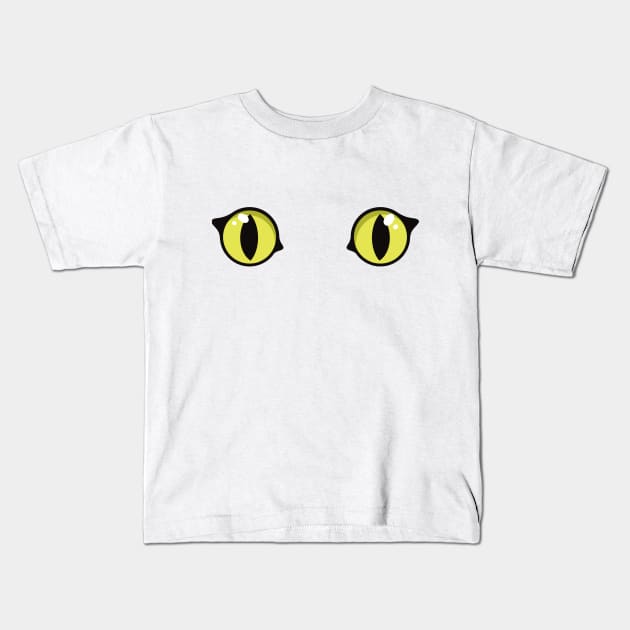 i Spy Cat Eyes Kids T-Shirt by Narwhal-Scribbles